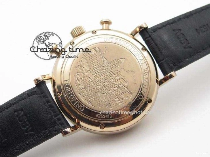 MIROTIME 0516 Portofino Chrono RG Black Dial on Black Leather Strap A HighPerformance 7389